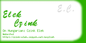 elek czink business card